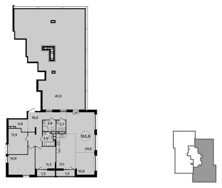 4-комнатная квартира с частичной отделкой, 165.6 м2, 21 этаж, дом сдан, ЖК Южные сады, корпус 1.1 - объявление 2052279 - фото №1