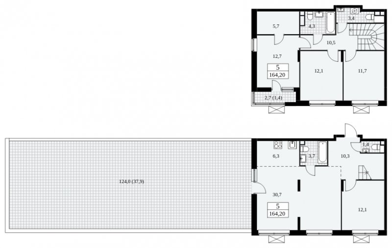 5-комнатная квартира (евро) с полной отделкой, 164.2 м2, 2 этаж, сдача 2 квартал 2025 г., ЖК Прокшино, корпус 5.1.2 - объявление 2052275 - фото №1