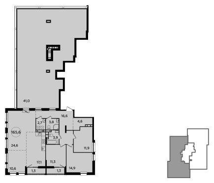 4-комнатная квартира (евро) без отделки, 165.6 м2, 21 этаж, дом сдан, ЖК Южные сады, корпус 1.2 - объявление 1656588 - фото №1