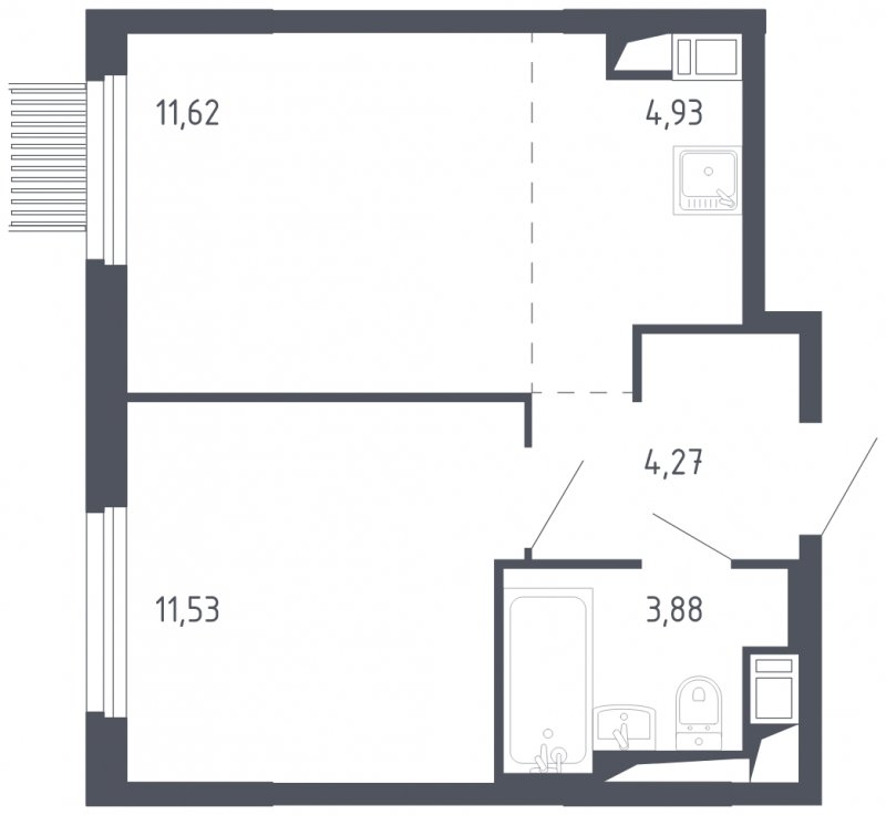 2-комнатная квартира с полной отделкой, 36.23 м2, 16 этаж, сдача 3 квартал 2023 г., ЖК Мытищи Парк, корпус 2 - объявление 1662415 - фото №1