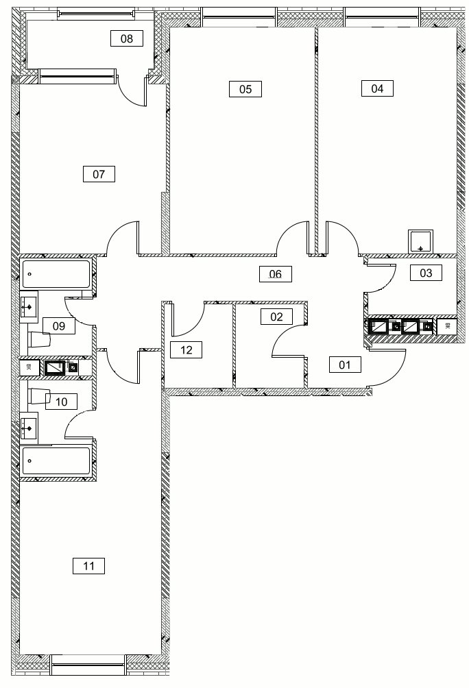 3-комнатная квартира без отделки, 107.6 м2, 9 этаж, сдача 3 квартал 2023 г., ЖК Серебряный фонтан, корпус 3 - объявление 1985645 - фото №1