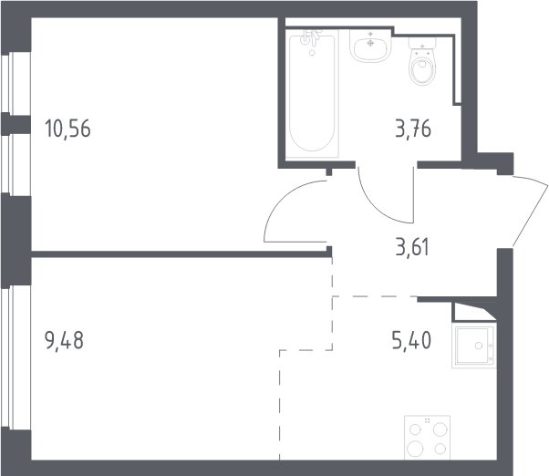 2-комнатная квартира с полной отделкой, 32.8 м2, 2 этаж, сдача 1 квартал 2025 г., ЖК Остафьево, корпус 17 - объявление 2064879 - фото №1