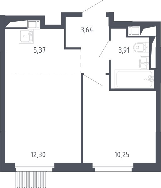2-комнатная квартира с полной отделкой, 35.5 м2, 8 этаж, сдача 3 квартал 2023 г., ЖК Мытищи Парк, корпус 2 - объявление 2066506 - фото №1