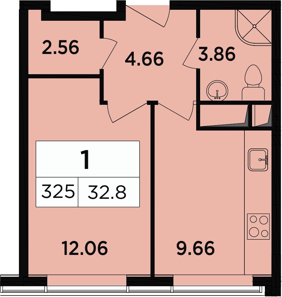 1-комнатные апартаменты 32.3 м2, 15 этаж, дом сдан, ЖК Легендарный Квартал на Березовой  аллее, корпус 5 - объявление 2335642 - фото №1