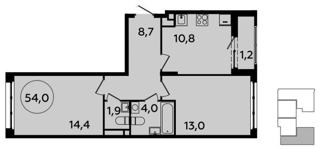 2-комнатная квартира с полной отделкой, 54 м2, 3 этаж, сдача 2 квартал 2024 г., ЖК Испанские кварталы, корпус 8.2 - объявление 1634985 - фото №1