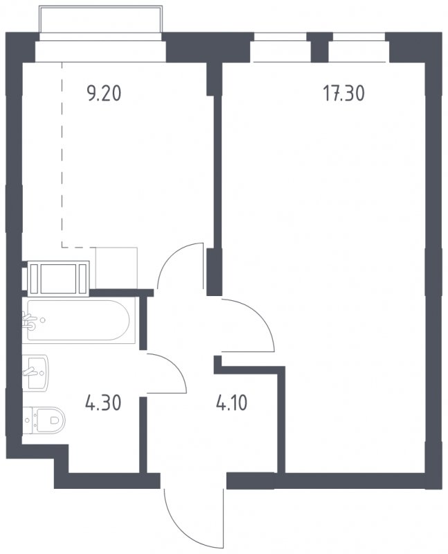 1-комнатная квартира с полной отделкой, 34.9 м2, 8 этаж, сдача 1 квартал 2023 г., ЖК Алхимово, корпус 3.2 - объявление 1716837 - фото №1