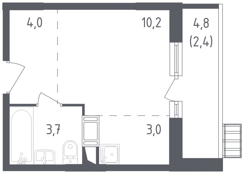 Студия с полной отделкой, 23.3 м2, 11 этаж, сдача 3 квартал 2022 г., ЖК Алхимово, корпус 4 - объявление 1526529 - фото №1