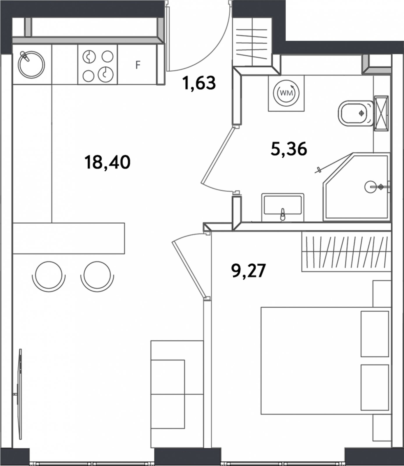 2-комнатные апартаменты с полной отделкой, 35.36 м2, 3 этаж, сдача 4 квартал 2024 г., ЖК Измайловский парк, корпус 1 - объявление 2335446 - фото №1