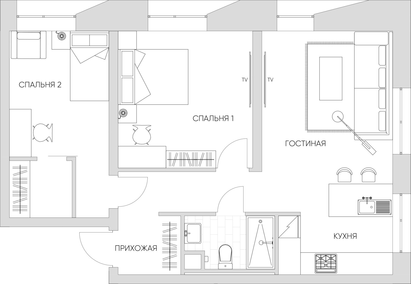 2-комнатные апартаменты 60.05 м2, 4 этаж, дом сдан, ЖК N'ICE LOFT, корпус 1 - объявление 2418563 - фото №1