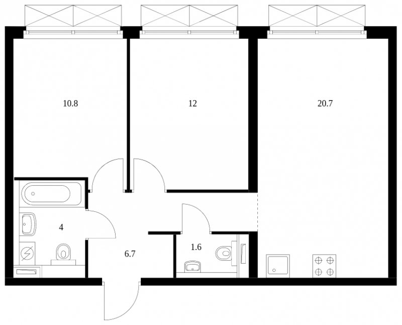 2-комнатная квартира с полной отделкой, 55.7 м2, 2 этаж, сдача 3 квартал 2023 г., ЖК Западный порт, корпус 2.2.2 - объявление 1782836 - фото №1