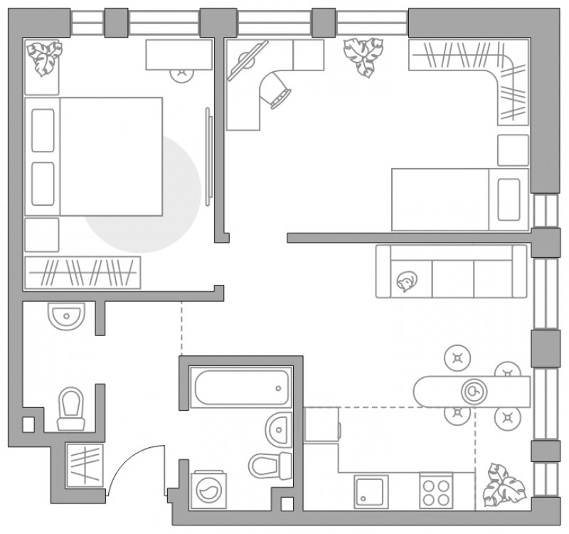3-комнатная квартира без отделки, 56 м2, 3 этаж, сдача 2 квартал 2025 г., ЖК MYPRIORITY Dubrovka, корпус 1 - объявление 1802797 - фото №1
