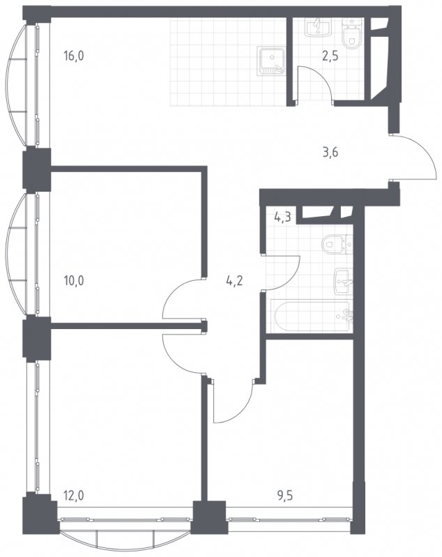 3-комнатная квартира с полной отделкой, 62.1 м2, 2 этаж, сдача 3 квартал 2022 г., ЖК Новоданиловская 8, корпус 3 - объявление 1753553 - фото №1