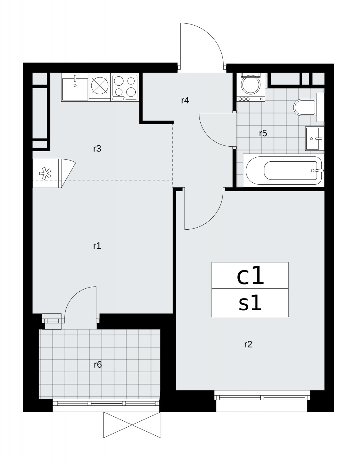 2-комнатная квартира (евро) с частичной отделкой, 35.8 м2, 16 этаж, сдача 2 квартал 2026 г., ЖК Скандинавия, корпус 25.3 - объявление 2283999 - фото №1