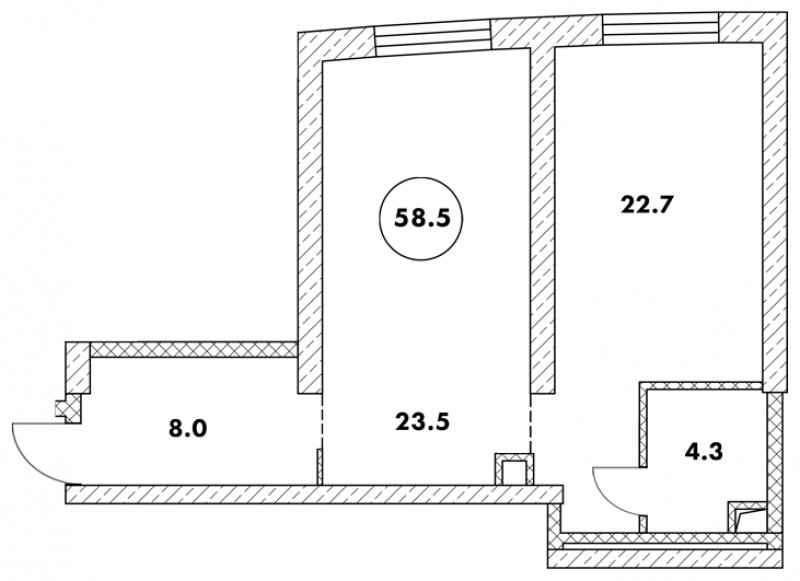 2-комнатные апартаменты 58.5 м2, 2 этаж, дом сдан, ЖК Флотилия, корпус 4 - объявление 1952681 - фото №1