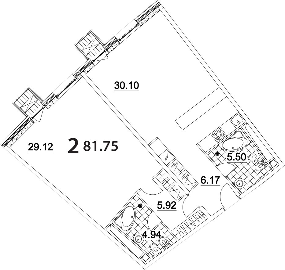 2-комнатная квартира 85.4 м2, 18 этаж, дом сдан, ЖК Апарт-комплекс Nakhimov, корпус 3 - объявление 2063914 - фото №1