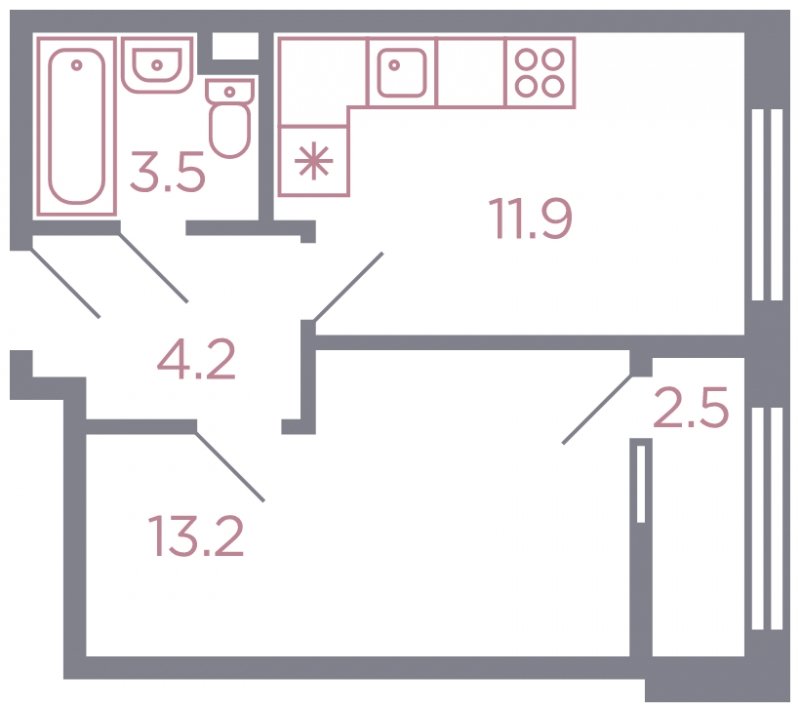 1-комнатная квартира без отделки, 34 м2, 2 этаж, дом сдан, ЖК Миниполис Серебрица, корпус 1 - объявление 1789600 - фото №1