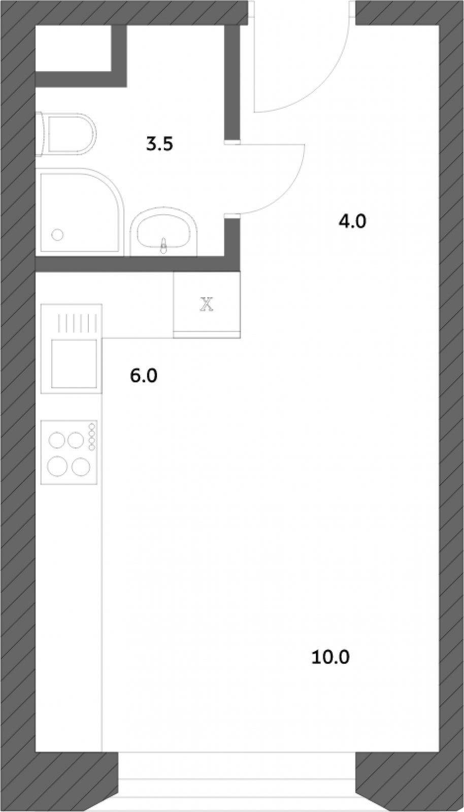 1-комнатная квартира без отделки, 37.05 м2, 2 этаж, сдача 4 квартал 2023 г., ЖК Городские истории, корпус 1 - объявление 2019532 - фото №1
