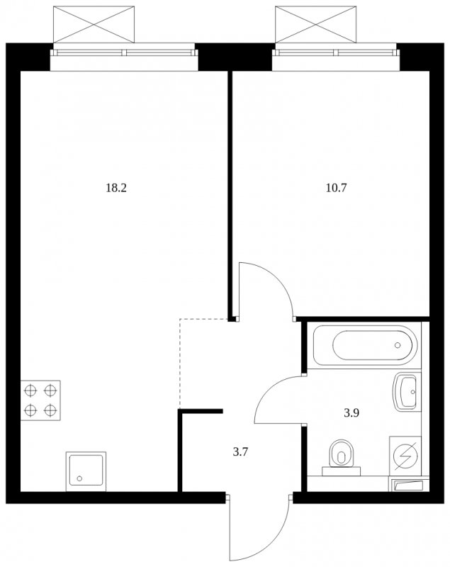 1-комнатная квартира с полной отделкой, 36.5 м2, 32 этаж, сдача 3 квартал 2023 г., ЖК Мичуринский парк, корпус 1.4 - объявление 1583714 - фото №1