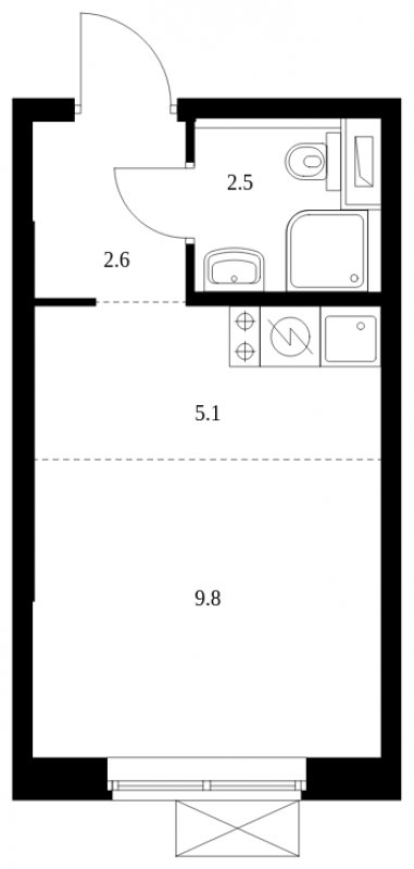Студия с полной отделкой, 20 м2, 14 этаж, сдача 2 квартал 2025 г., ЖК Саларьево Парк, корпус 56.1 - объявление 2022192 - фото №1