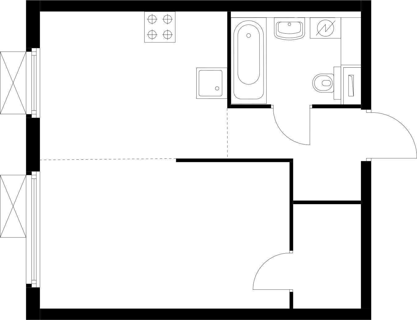 1-комнатная квартира с полной отделкой, 33.7 м2, 30 этаж, сдача 4 квартал 2024 г., ЖК Матвеевский Парк, корпус 2.2 - объявление 2368108 - фото №1