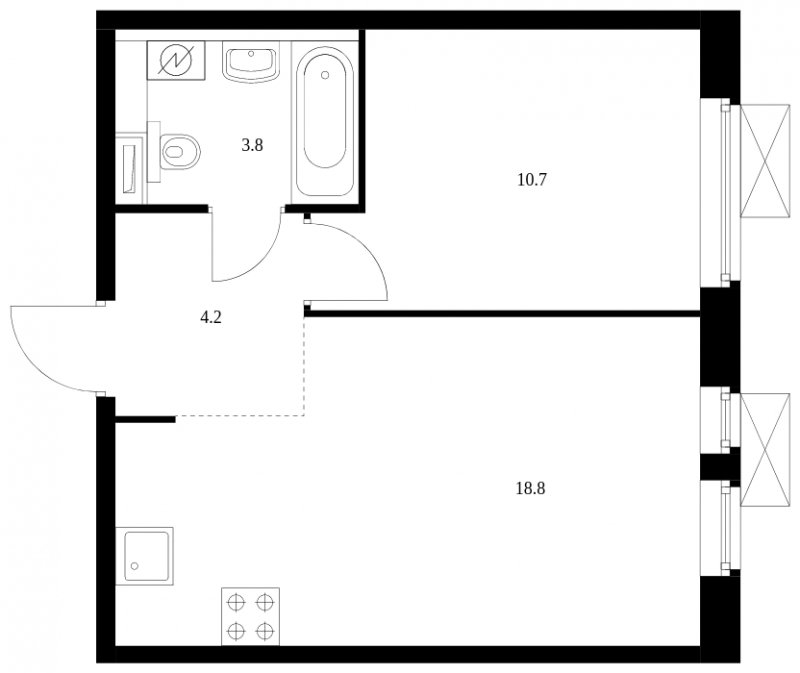 1-комнатная квартира с полной отделкой, 37.5 м2, 17 этаж, сдача 1 квартал 2024 г., ЖК Жулебино парк, корпус 9 - объявление 1688485 - фото №1