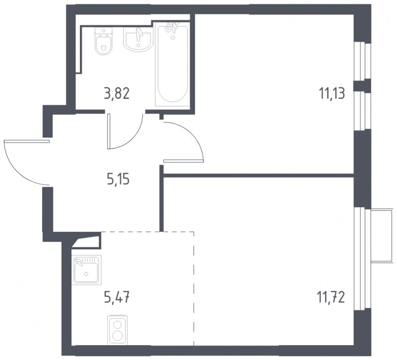 2-комнатная квартира с полной отделкой, 37.29 м2, 14 этаж, сдача 4 квартал 2024 г., ЖК Остафьево, корпус 16 - объявление 1848691 - фото №1
