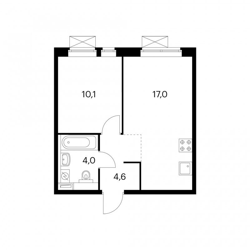 1-комнатная квартира с полной отделкой, 35.5 м2, 2 этаж, дом сдан, ЖК Люберецкий, корпус 7 - объявление 1677543 - фото №1