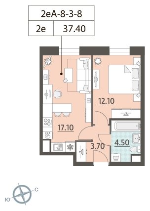 1-комнатная квартира 2 м2, 2 этаж, сдача 4 квартал 2023 г., ЖК ЗИЛАРТ, корпус 15 - объявление 1691738 - фото №1