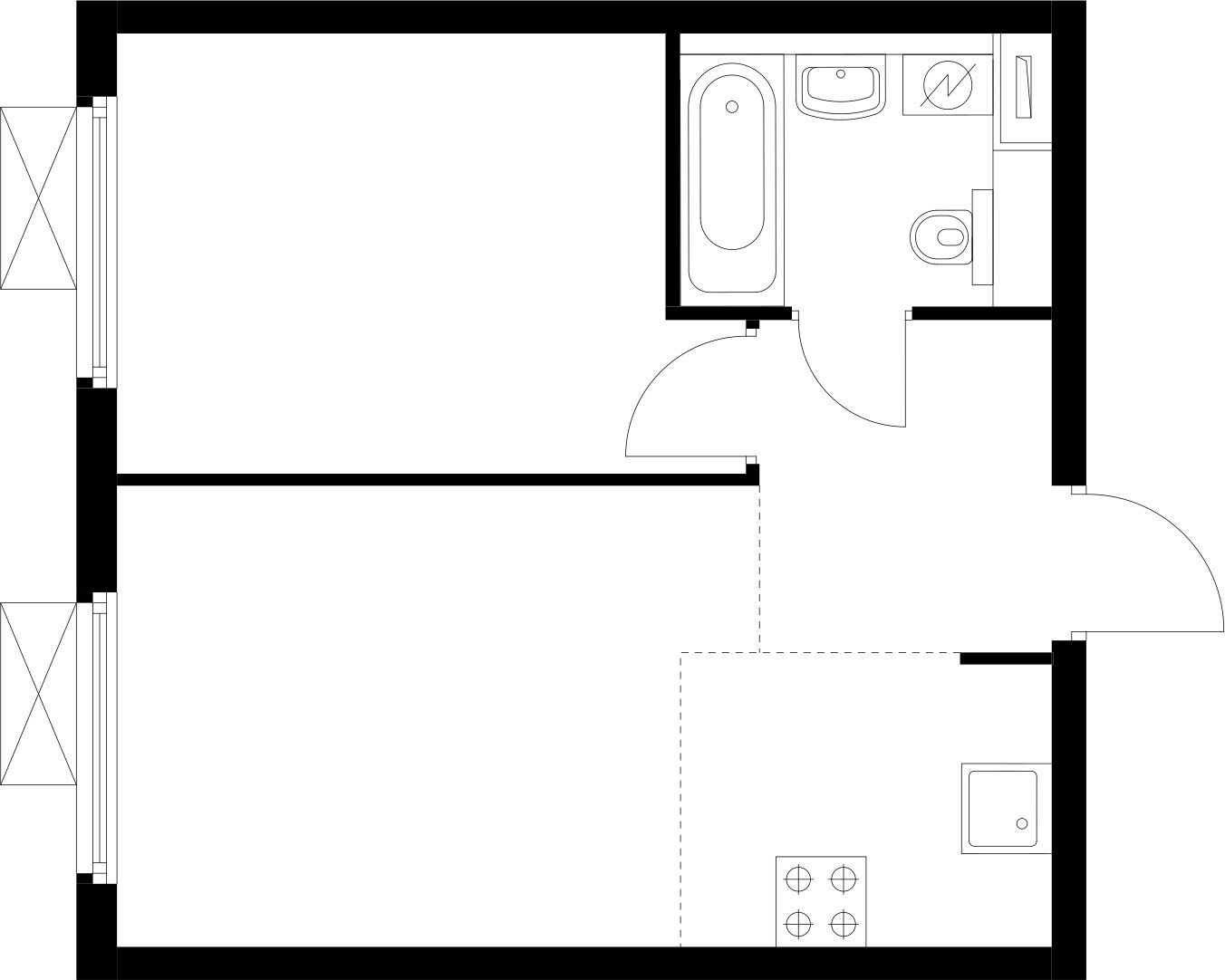 1-комнатная квартира с полной отделкой, 36.3 м2, 17 этаж, сдача 4 квартал 2024 г., ЖК Бунинские луга, корпус 3.4.1 - объявление 2346683 - фото №1