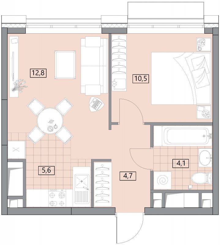 2-комнатная квартира (евро) без отделки, 37.71 м2, 15 этаж, сдача 2 квартал 2022 г., ЖК Вестердам, корпус 3 - объявление 1541510 - фото №1