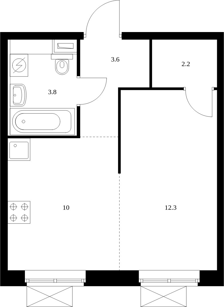 1-комнатная квартира с полной отделкой, 31.9 м2, 22 этаж, сдача 4 квартал 2023 г., ЖК Волжский парк, корпус 4.1 - объявление 1995526 - фото №1