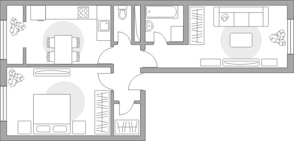 2-комнатная квартира без отделки, 56.53 м2, 3 этаж, сдача 1 квартал 2024 г., ЖК Новая Рига, корпус 1.6 - объявление 1978268 - фото №1
