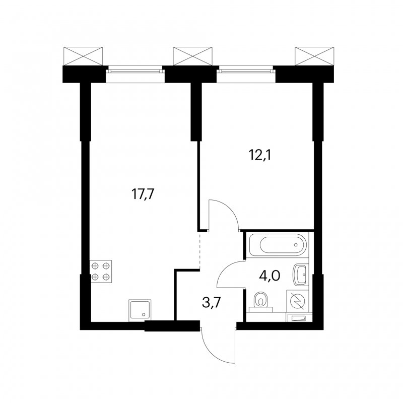 1-комнатная квартира с полной отделкой, 37.5 м2, 3 этаж, сдача 4 квартал 2022 г., ЖК Волоколамское 24, корпус 1 - объявление 1755521 - фото №1
