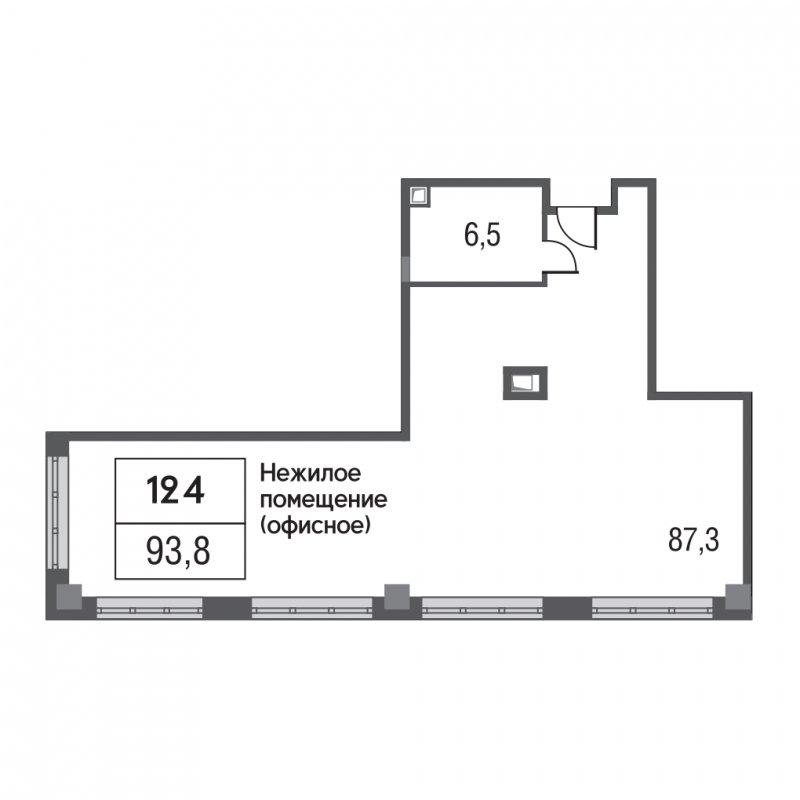 1-комнатные апартаменты без отделки, 93.8 м2, 7 этаж, дом сдан, ЖК Silver, корпус 4 - объявление 1659668 - фото №1
