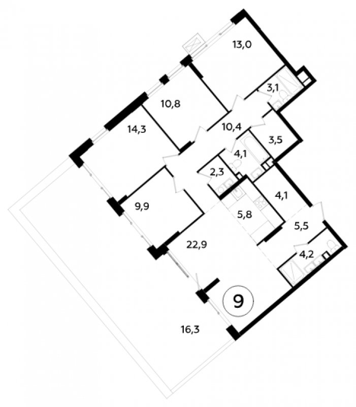 4-комнатная квартира с полной отделкой, 130.2 м2, 3 этаж, сдача 1 квартал 2023 г., ЖК Прокшино, корпус 2.4 - объявление 1787799 - фото №1