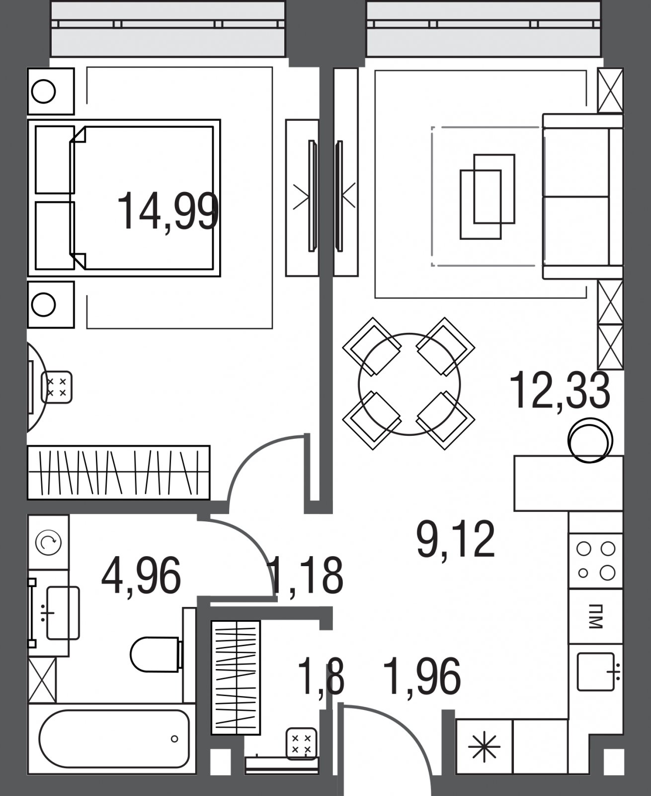 Купить двухкомнатную квартиру 🏠 без отделки 47 кв.м, 4 этаж, корпус 4 в  Москве в ЖК 