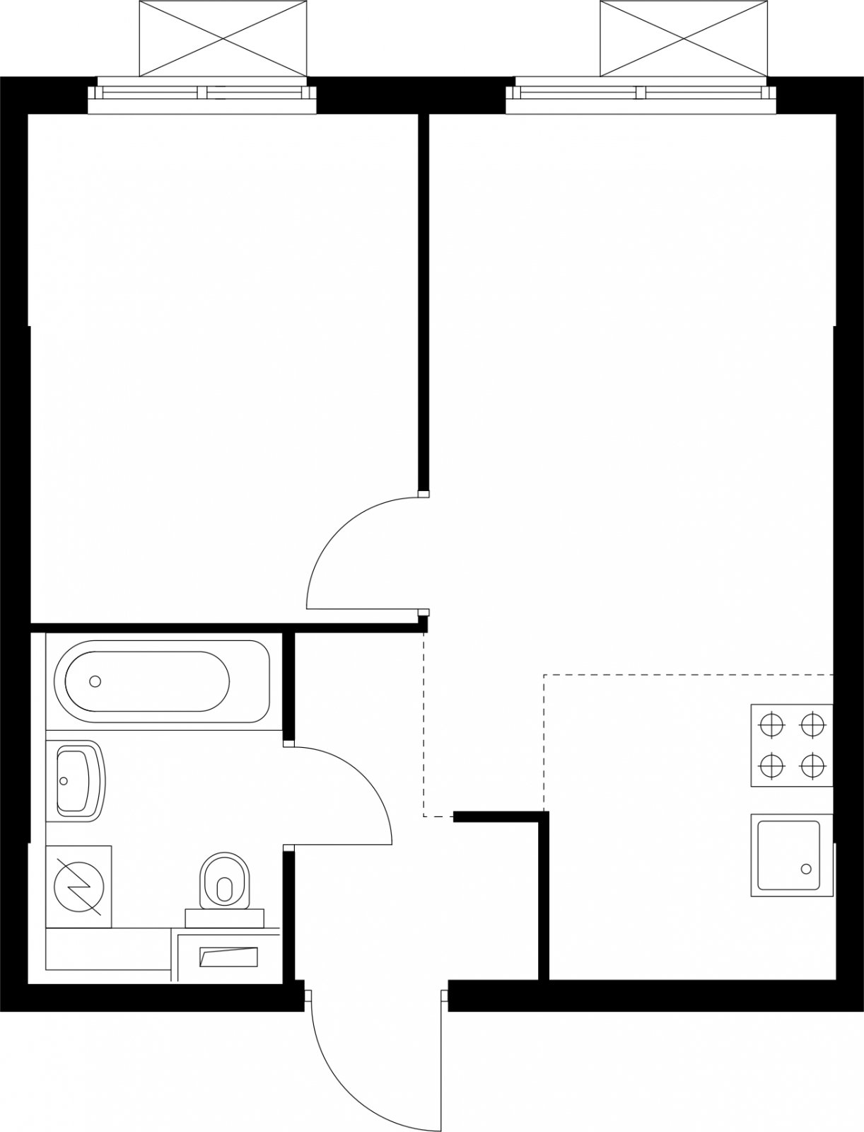 1-комнатная квартира с полной отделкой, 34.2 м2, 17 этаж, сдача 1 квартал 2025 г., ЖК Бунинские луга, корпус 3.8.1 - объявление 2367641 - фото №1