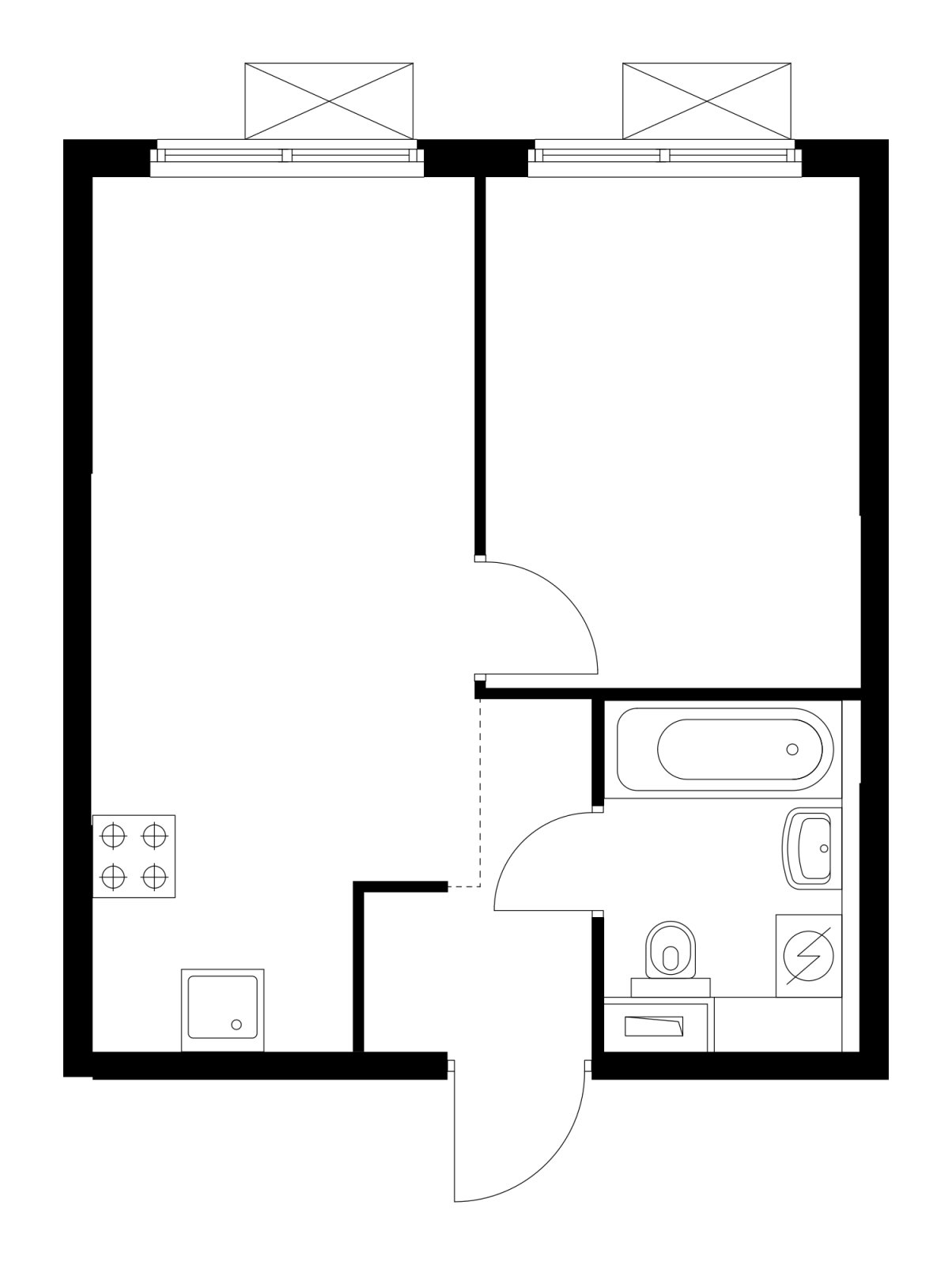 1-комнатная квартира с полной отделкой, 32.67 м2, 29 этаж, сдача 4 квартал 2024 г., ЖК Матвеевский Парк, корпус 1.2 - объявление 2260865 - фото №1