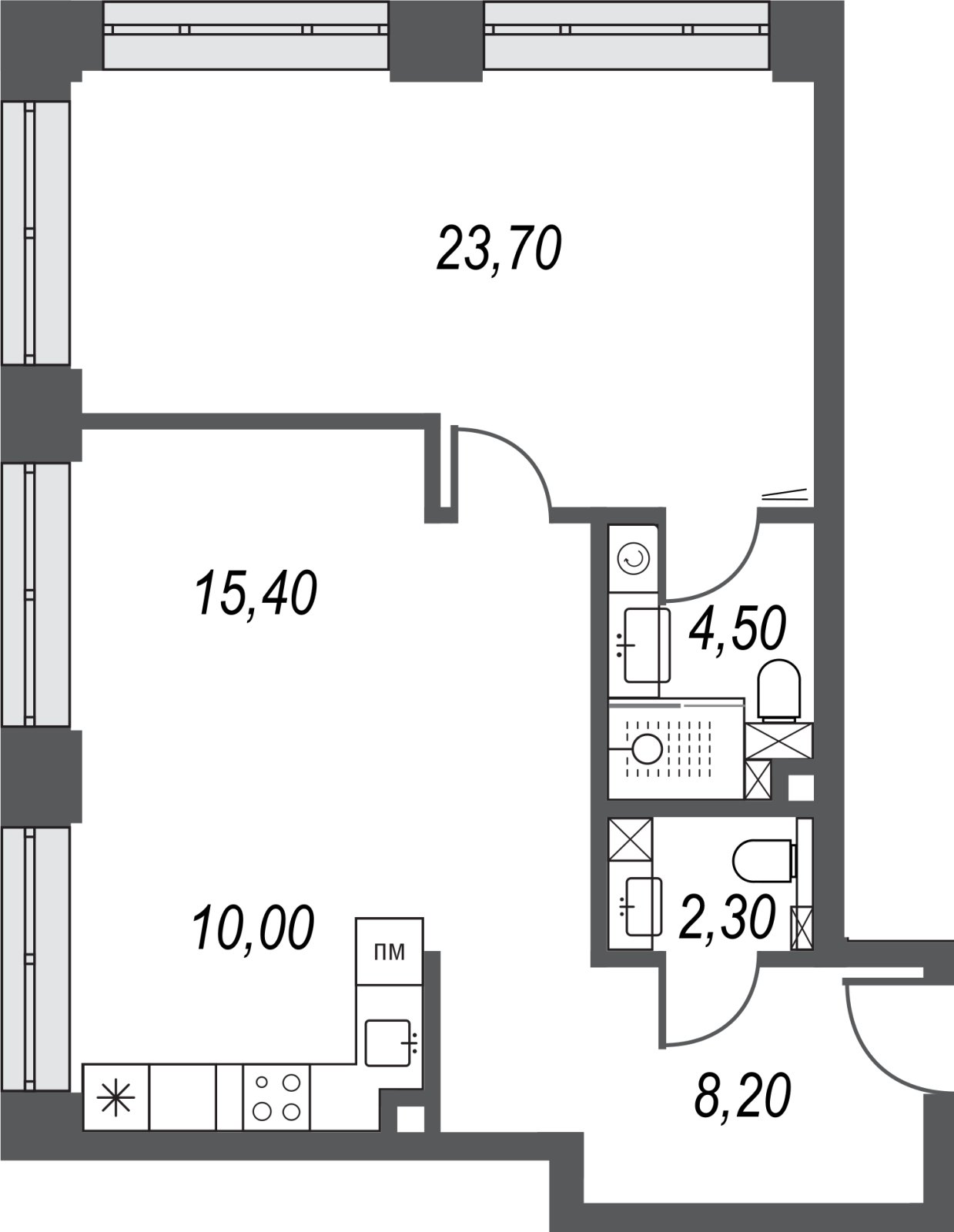 2-комнатная квартира без отделки, 64 м2, 7 этаж, дом сдан, ЖК AFI Park Воронцовский, корпус 4 - объявление 2397874 - фото №1