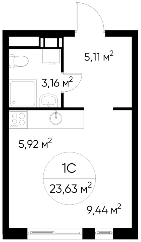 9-комнатная квартира с полной отделкой, 23.63 м2, 12 этаж, сдача 1 квартал 2023 г., ЖК Люберцы, корпус 63 - объявление 1755447 - фото №1