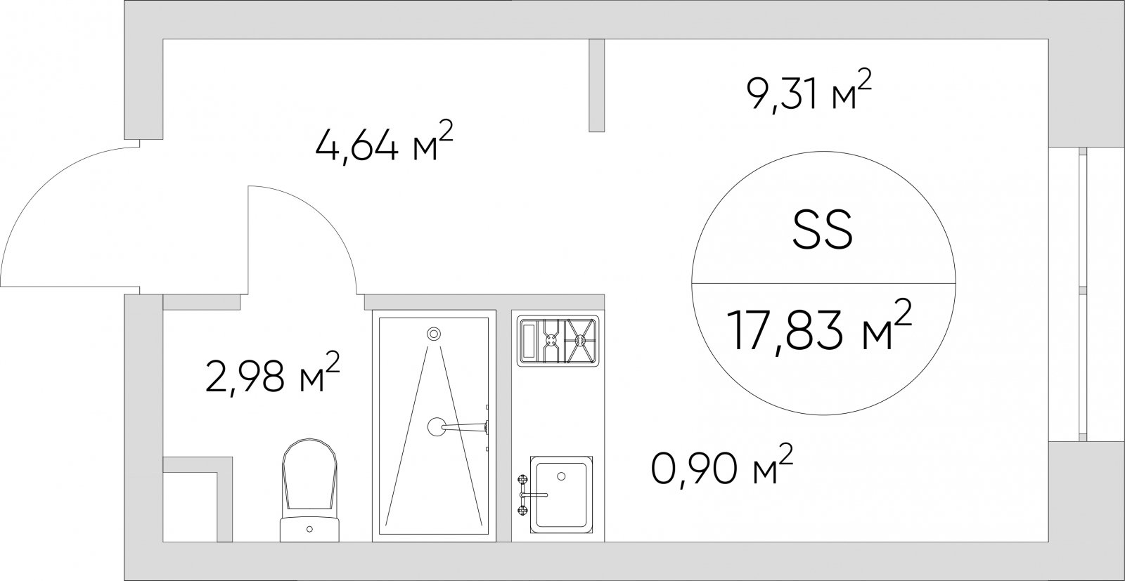 Студия без отделки, 17.83 м2, 20 этаж, дом сдан, ЖК N'ICE LOFT, корпус 1 - объявление 2404472 - фото №1