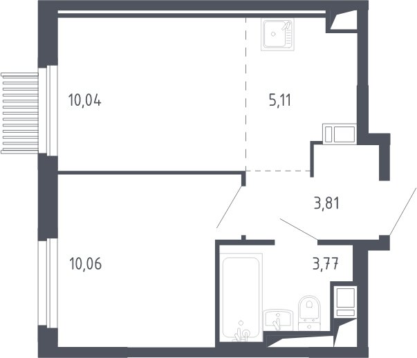 2-комнатная квартира с полной отделкой, 32.8 м2, 7 этаж, сдача 3 квартал 2023 г., ЖК Мытищи Парк, корпус 2 - объявление 2066486 - фото №1