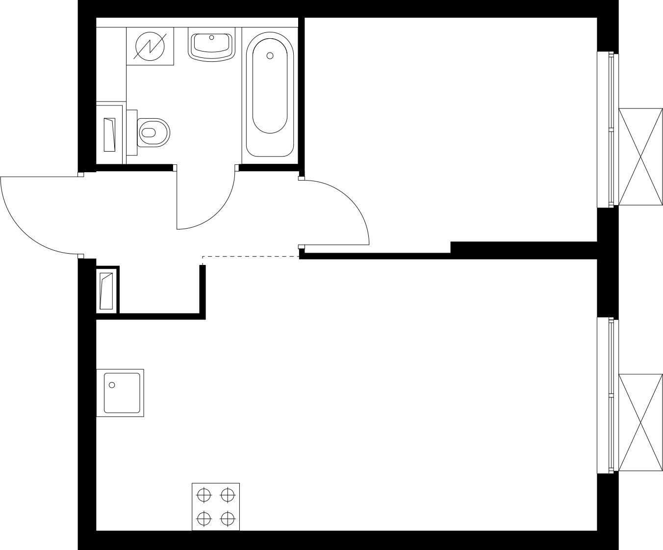 1-комнатная квартира с полной отделкой, 37.5 м2, 16 этаж, сдача 4 квартал 2024 г., ЖК Большая Очаковская 2, корпус 2.2 - объявление 2367878 - фото №1