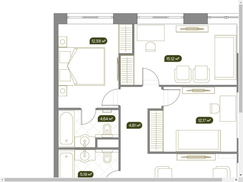 3-комнатная квартира без отделки, 92.3 м2, 7 этаж, сдача 2 квартал 2023 г., ЖК West Garden, корпус Park line, корпус 7 - объявление 2108600 - фото №1