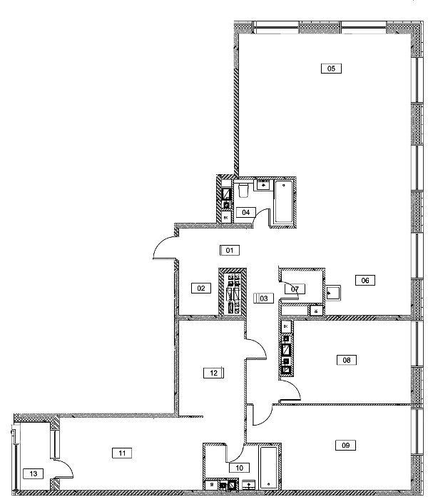 4-комнатная квартира без отделки, 160.1 м2, 19 этаж, сдача 3 квартал 2023 г., ЖК Серебряный фонтан, корпус 3 - объявление 1982815 - фото №1