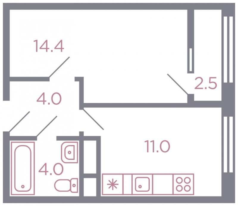 1-комнатная квартира без отделки, 34 м2, 8 этаж, дом сдан, ЖК Миниполис Серебрица, корпус 1 - объявление 1806933 - фото №1