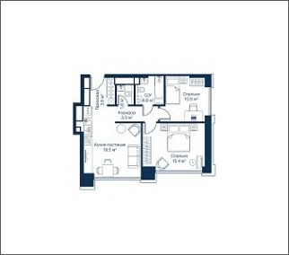 2-комнатная квартира с частичной отделкой, 58.39 м2, 52 этаж, сдача 2 квартал 2024 г., ЖК City Bay, корпус Indian Ocean 1 - объявление 1934843 - фото №1
