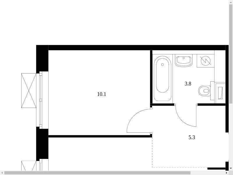1-комнатная квартира с полной отделкой, 35.6 м2, 2 этаж, сдача 3 квартал 2023 г., ЖК Кольская 8, корпус 1 - объявление 2101216 - фото №1