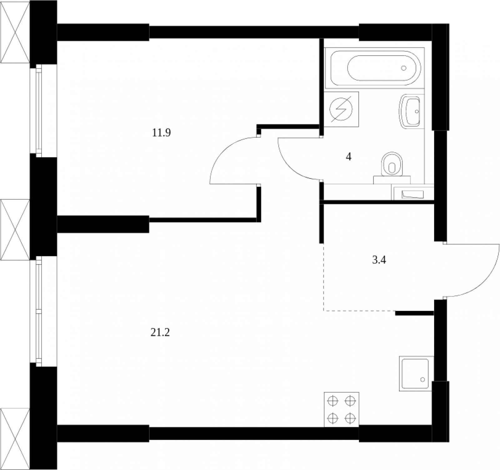 1-комнатные апартаменты с полной отделкой, 40.5 м2, 5 этаж, сдача 2 квартал 2023 г., ЖК Волоколамское 24, корпус 3 - объявление 2012247 - фото №1