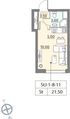 1-комнатная квартира без отделки, 38.3 м2, 13 этаж, дом сдан, ЖК ЗИЛАРТ, корпус 12 - объявление 2301008 - фото №1